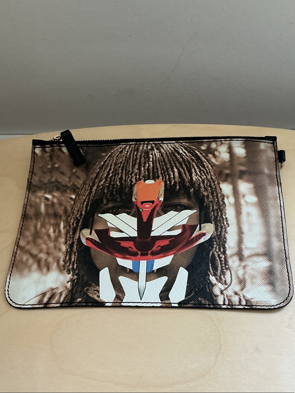 Givenchy Brown Sepia Graphic Print Cosmetic Pouch